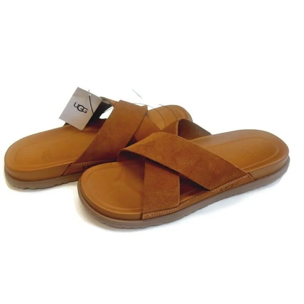 UGG Wainscott Slide Mens Size 9 Casual Sandal Chestnut Brown 1124902 - Picture 8 of 8